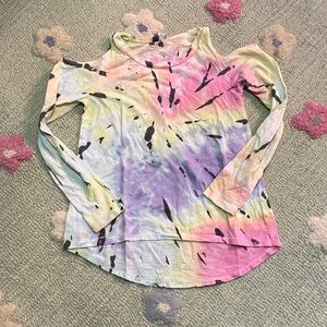 Kavio Tie-Dye Girls/Kids Long Sleeve Top - Pink, Purple, Green
